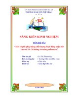 Sáng kiến một số giải pháp nâng chất lượng hoạt Động nhận biết cho trẻ 24   36 tháng Ở trường mầm non