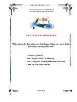 Sáng kiến biện pháp chỉ Đạo nâng cao chất lượng chăm sóc  nuôi dưỡng trẻ trong trường mầm non