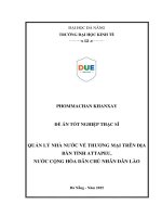 Quản lý nhà nước về thương mại trên Địa bàn tỉnh attapeu, nước cộng hòa dân chủ nhân dân lào