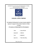 Investigating self regulated learning strategies applied by japanese language undergraduate students in online learning
