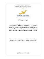 Giải pháp nâng cao chất lượng dịch vụ công tại chi cục hải quan cửa khẩu cảng sài gòn khu vực 1 luận văn thạc sĩ quản trị kinh doanh