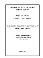 Phạm tuấn minh kltn bmll perfecting the anti corruption law in vietnam today