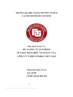 Môn kinh tế Đầu tư dự Án Đầu tư sản phẩm sữa hạt dạng bột “nutsace” của công ty tnhh vinmika việt nam