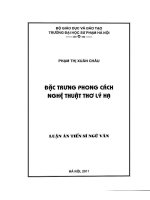 Đặc trưng phong cách nghệ thuật thơ lý hạ - phạm thị xuân châu