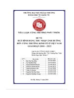 Bất bình Đẳng thu nhập Ảnh hưởng Đến tăng trưởng kinh tế Ở việt nam giai Đoạn 2010 – 2023