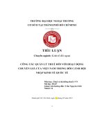 Công tác quản lý thuế Đối với hoạt Động chuyển giá của việt nam trong bối cảnh hội nhập kinh tế quốc tế