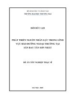 Phát triển nguồn nhân lực trong lĩnh vực bảo dưỡng ngoại trường tại sân bay Tân Sơn Nhất