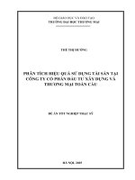 Phân tích hiệu quả sử dụng tài sản tại Công ty Cổ phần Đầu tư Xây dựng và Thương mại Toàn cầu