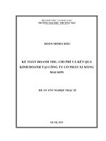 Kế toán doanh thu, chi phí và kết quả kinh doanh tại Công ty Cổ phần Xi măng Mai Sơn