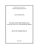 Xây dựng nông thôn mới kiểu mẫu tại huyện Tiên Lãng, thành phố Hải Phòng
