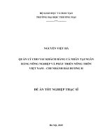 Quản lý cho vay khách hàng cá nhân tại Ngân hàng Nông nghiệp và Phát triển Nông thôn Việt Nam - Chi nhánh Hải Dương II