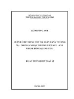 Quản lý huy động vốn tại Ngân hàng Thương mại Cổ phần Ngoại Thương Việt Nam - Chi nhánh Đông Quảng Ninh