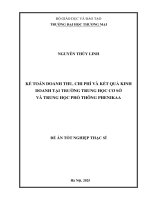 Kế toán doanh thu, chi phí và kết quả kinh doanh tại Trường Trung học Cơ sở và Trung học Phổ thông Phenikaa