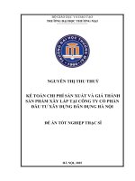 Kế toán chi phí sản xuất và giá thành sản phẩm xây lắp tại Công ty Cổ phần Đầu tư Xây dựng Dân dụng Hà Nội