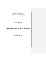 Quản lý dự án sử dụng vốn ngân sách địa phương ở huyện Lâm Bình, tỉnh Tuyên Quang