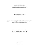 Quản lý các dự án đầu tư công thuộc Bộ Kế hoạch và Đầu tư