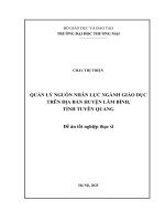 Quản lý nguồn nhân lực ngành giáo dục trên địa bàn huyện Lâm Bình, tỉnh Tuyên Quang
