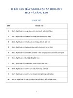 10 bài văn mẫu nghị luận xã hội lớp 9 hay và sáng tạo