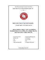 Hoạt Động thực tập tại phòng marketing của công ty tnhh trang