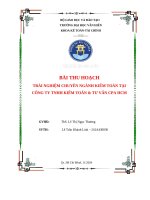 BÀI THU HOẠCH: TRẢI NGHIỆM CHUYÊN NGÀNH KIỂM TOÁN TẠI CÔNG TY TNHH KIỂM TOÁN & TƯ VẤN CPA HCM