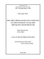 Thực hiện chính sách bảo tồn và phát huy giá trị di tích quốc gia đặc biệt trên địa bàn Thành phố Hà Nội