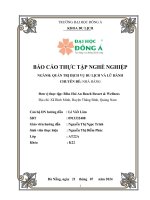 Báo cáo thực tập nghềnghiệp Đơn vị thực tập bliss hoi an beach resort &wellness Địa chỉ xã bình minh, huyện thăng bình, quảng nam