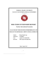 Analysis of the business performance of the eup technology joint stock company