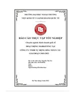 Hoạt Động marketing tại công ty tnhh tự Động hóa toàn cầu giai Đoạn 2018 2022