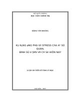 Kỹ năng ứng phó với stress của hạ sĩ quan, binh sĩ ở đơn vị cơ sở hiện nay
