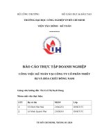 BÁO CÁO THỰC TẬP: CÔNG VIỆC KẾ TOÁN TẠI CÔNG TY CỔ PHẦN THIẾT BỊ VÀ HÓA CHẤT ĐÔNG NAM