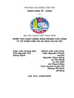 Bài thu hoạch kết thúc môn phân tích hoạt Động kinh doanh của công ty cổ phần vận tải và dịch vụ hà tây