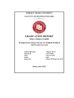 Graduation report major business english marketing practices at wider world vietnam co ,ltd