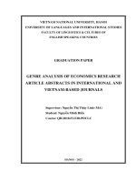 Genre analysis of economics research article abstracts in international and vietnam based journals