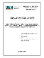 KHÓA LUẬN TỐT NGHIỆP: QUY TRÌNH LẤY MẪU KIỂM TOÁN TRONG KIỂM TOÁN BÁO CÁO TÀI CHÍNH TẠI CHI NHÁNH CÔNG TY TNHH KIỂM TOÁN DELOITTE VIỆT NAM
