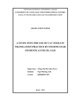 A study into the use of cat tools in translation practice by fourth year students at felte, ulis
