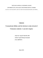 Transnational affinity and the decision to study abroad of vietnamese students a narrative inquiry