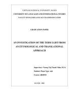 An investigation of the term lgbt from an etymological and translational approach = nghiên cứu về thuật ngữ lgbt dưới góc nhìn nguyên học và dịch thuật