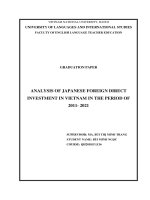 Analysis of japanese foreign direct investment in vietnam in the period of 2011-2021