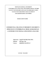 Experiential meaning in president joe biden’s speech on us withdrawal from afghanistan a systemic functional linguistics analysis