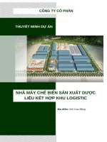 Dự Án nhà máy chế biến sản xuất dược liệu kết hợp khu logistic