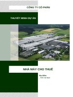 Thuyết minh dự Án cho thuê nhà xưởng