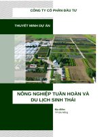 Dự Án nông nghiệp tuần hoàn và du lịch sinh thái