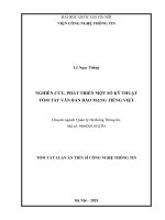 00050014167 tóm tắt nghiên cứu, phát triển một số kỹ thuật tóm tắt văn bản báo mạng tiếng việt