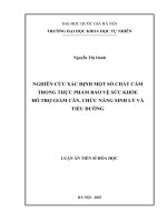 Luận án tiến sĩ Hóa phân tích: Nghiên cứu xác định một số chất cấm trong thực phẩm bảo vệ sức khỏe hỗ trợ giảm cân, chức năng sinh lý và tiểu đường