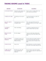 Taking idioms used in toeic