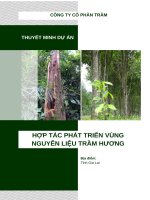 Thuyết minh dự Án hợp tác phát triển vùng nguyên liệu trầm hương