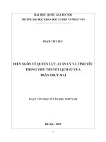 Luận văn thạc sĩ Văn học Việt Nam: Diễn ngôn về quyền lực, luân lý và tình yêu trong tiểu thuyết lịch sử của Trần Thuỳ Mai