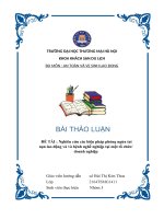 Nghiên cứu các biện pháp phòng ngừa tai nạn lao Động và và bệnh nghề nghiệp tại một tổ chức doanh nghiệp