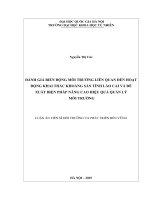Luận án tiến sĩ Môi trường và phát triển nông thôn: Đánh giá biến động môi trường liên quan đến hoạt động khai thác khoáng sản tỉnh Lào Cai và đề xuất biện pháp nâng cao hiệu quả quản lý môi trường