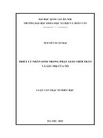 Luận văn thạc sĩ Triết học: Triết lý nhân sinh trong Phật giáo thời Trần và giá trị của nó